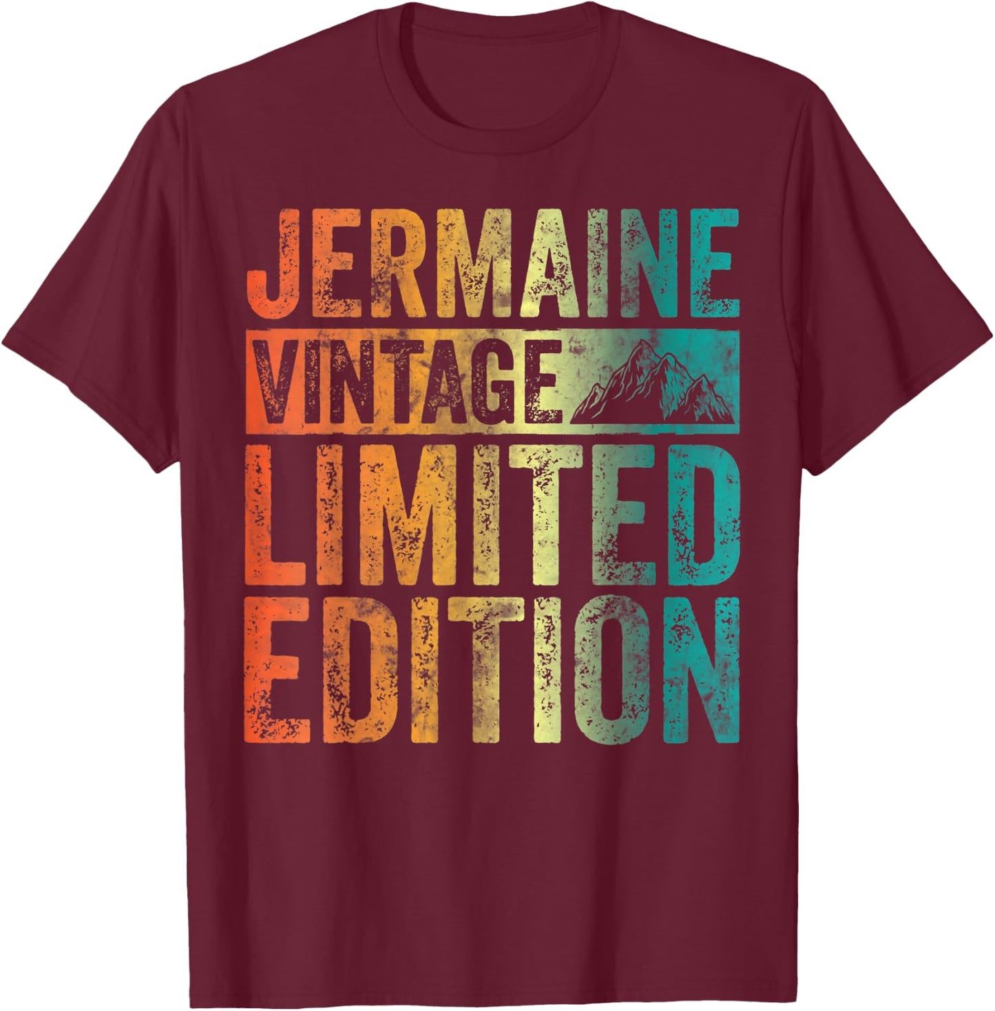 Personalized Name Shirt Jermaine Vintage Limited Edition T-Shirt - T-Shirt | Maroon