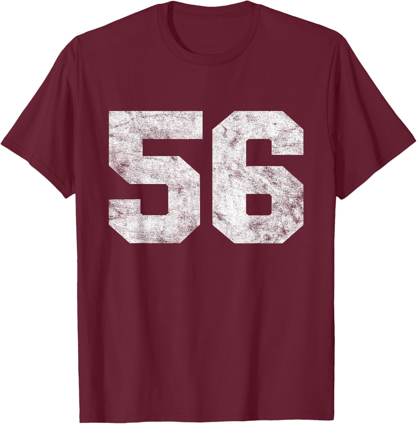 Vintage Lucky Number 56 Birthday Sports Player Team Athlete T-Shirt - T-Shirt | Maroon