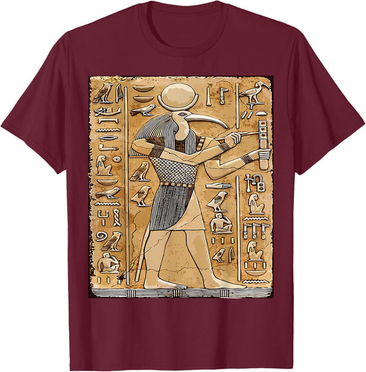 Djehuty | Egyptian God Of Moon | THOTH T-Shirt - T-Shirt | Maroon