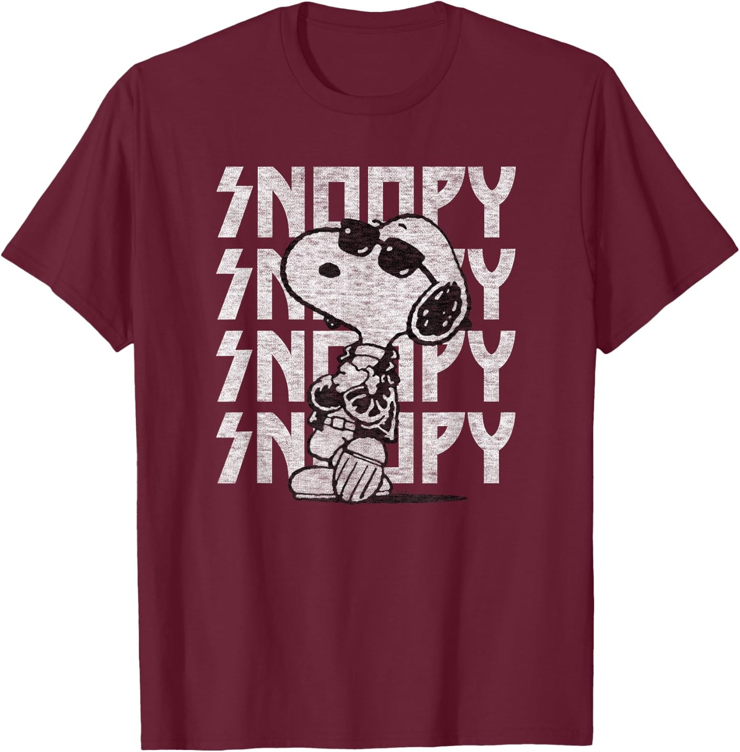 Peanuts - Rock Snoopy T-Shirt - T-Shirt | Maroon