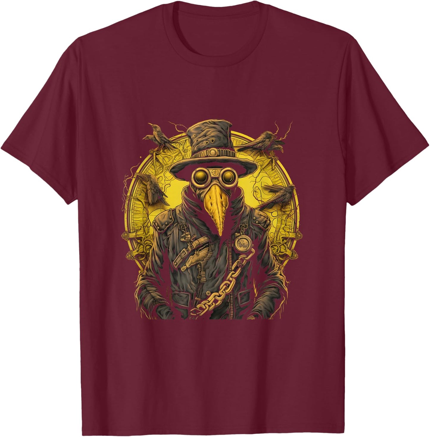 Trust Me I'm a Doctor - Gothic Plague Doctor Steampunk Style T-Shirt - T-Shirt | Maroon