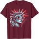 Statue Of Liberty 4th of July American Flag USA Funny T-Shirt - T-Shirt | Maroon