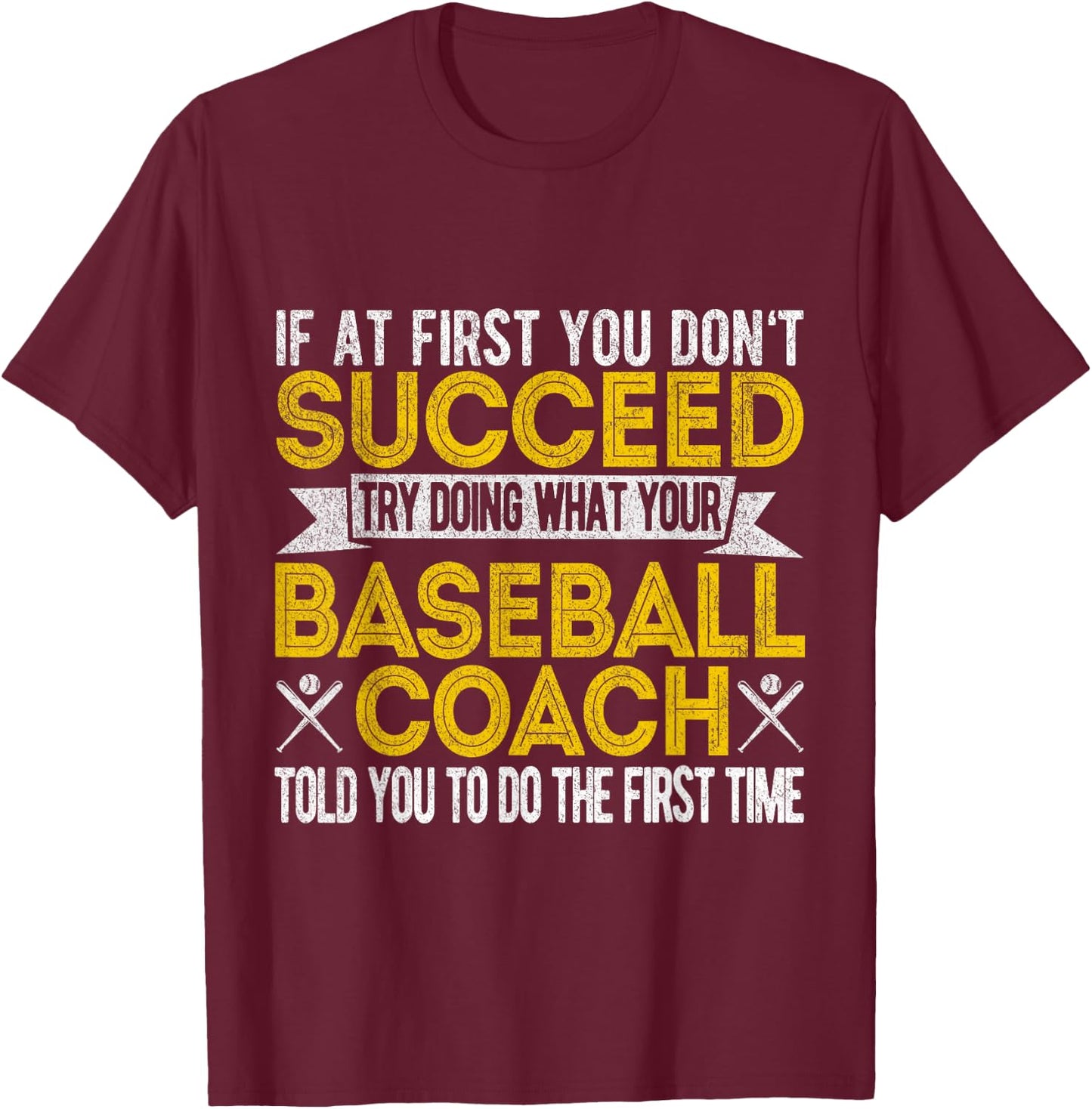 Funny Baseball Coach Baseball Team Coach Retro T-Shirt - T-Shirt | Maroon