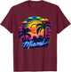 Miami Men Florida Vibrant Colorful Miami Souvenir T-Shirt - T-Shirt | Maroon