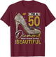 This Queen Makes 50 Looks Fabulous Shirt 50th Birthday Girls T-Shirt - T-Shirt | Maroon