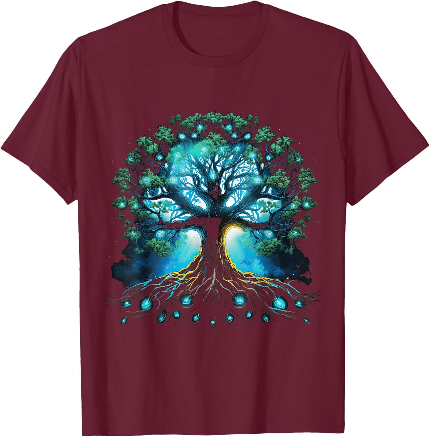 Tree of Life Viking Midgard Thor Walhalla T-Shirt - T-Shirt | Maroon