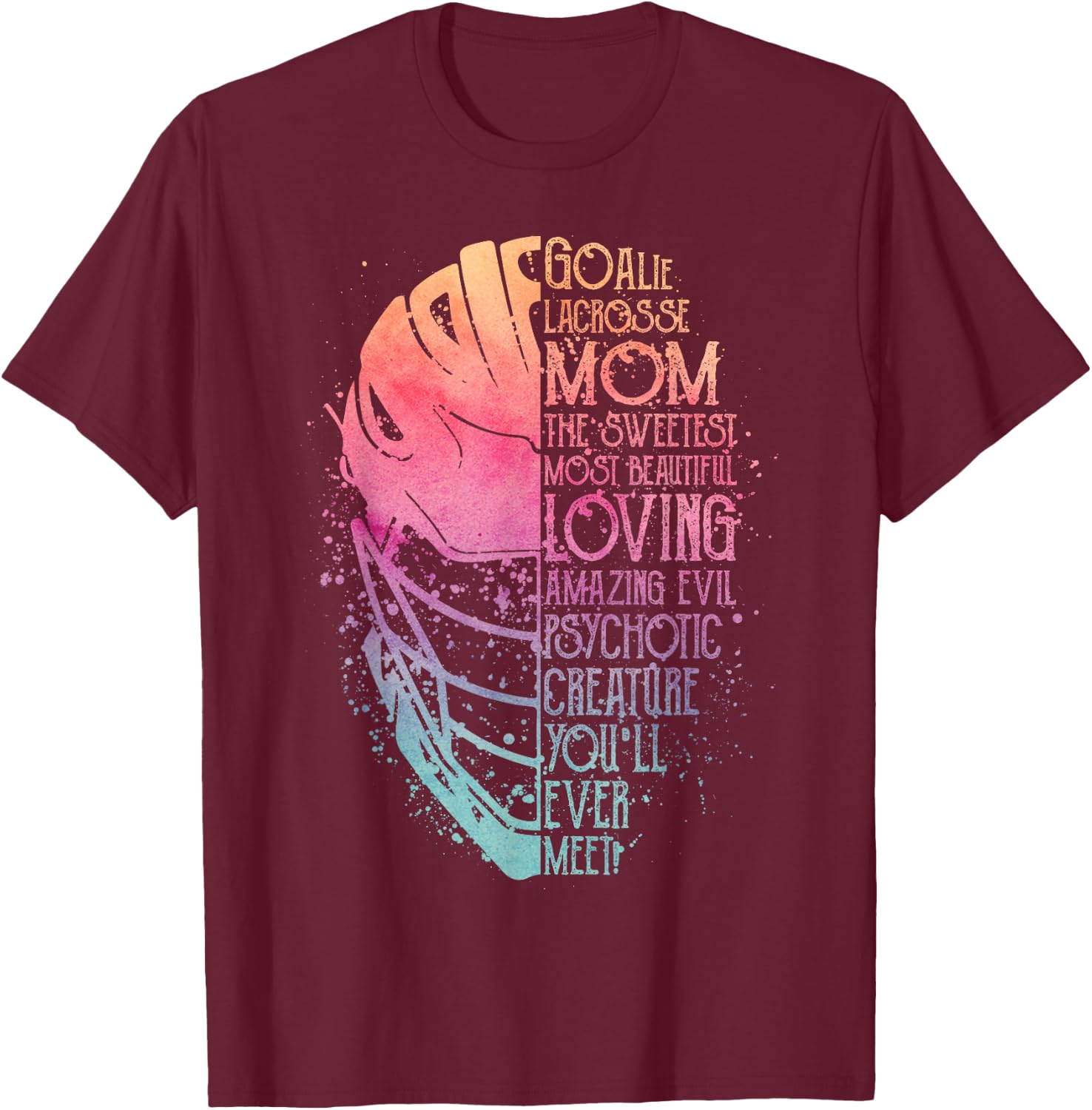 My Favorite Goalie Calls Me Mom Goalie Lacrosse Mom T-Shirt - T-Shirt | Maroon