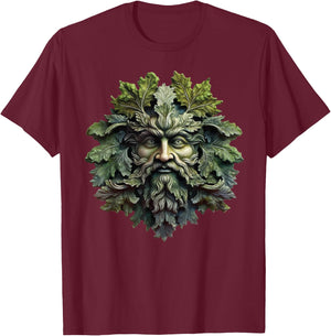 Green Man Botanical Greenman Women Kids Gardening T-Shirt - T-Shirt | Maroon