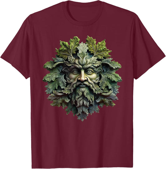 Green Man Botanical Greenman Women Kids Gardening T-Shirt - T-Shirt | Maroon