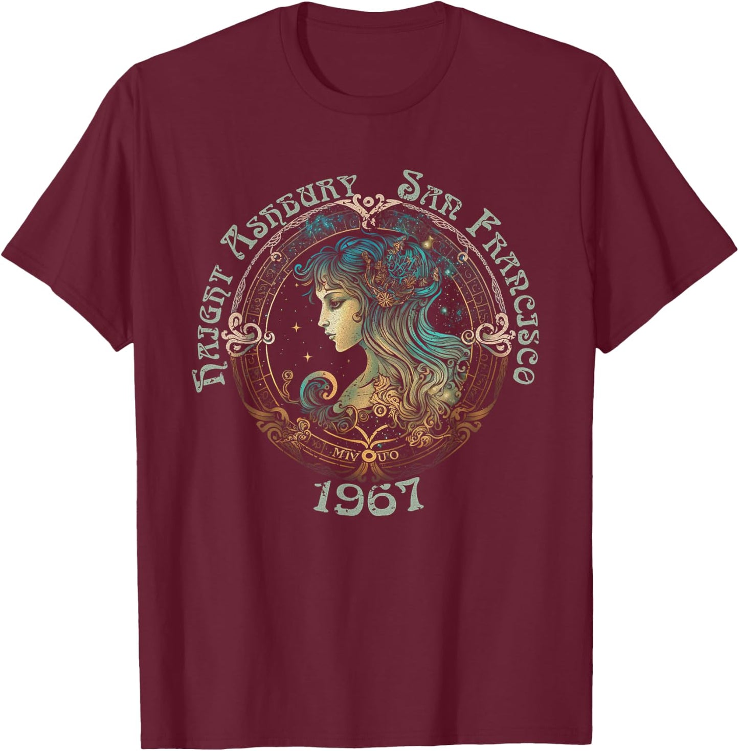 Haight Ashbury San Fransisco 1967 Bohemian Hippie 60s T-Shirt - T-Shirt | Maroon