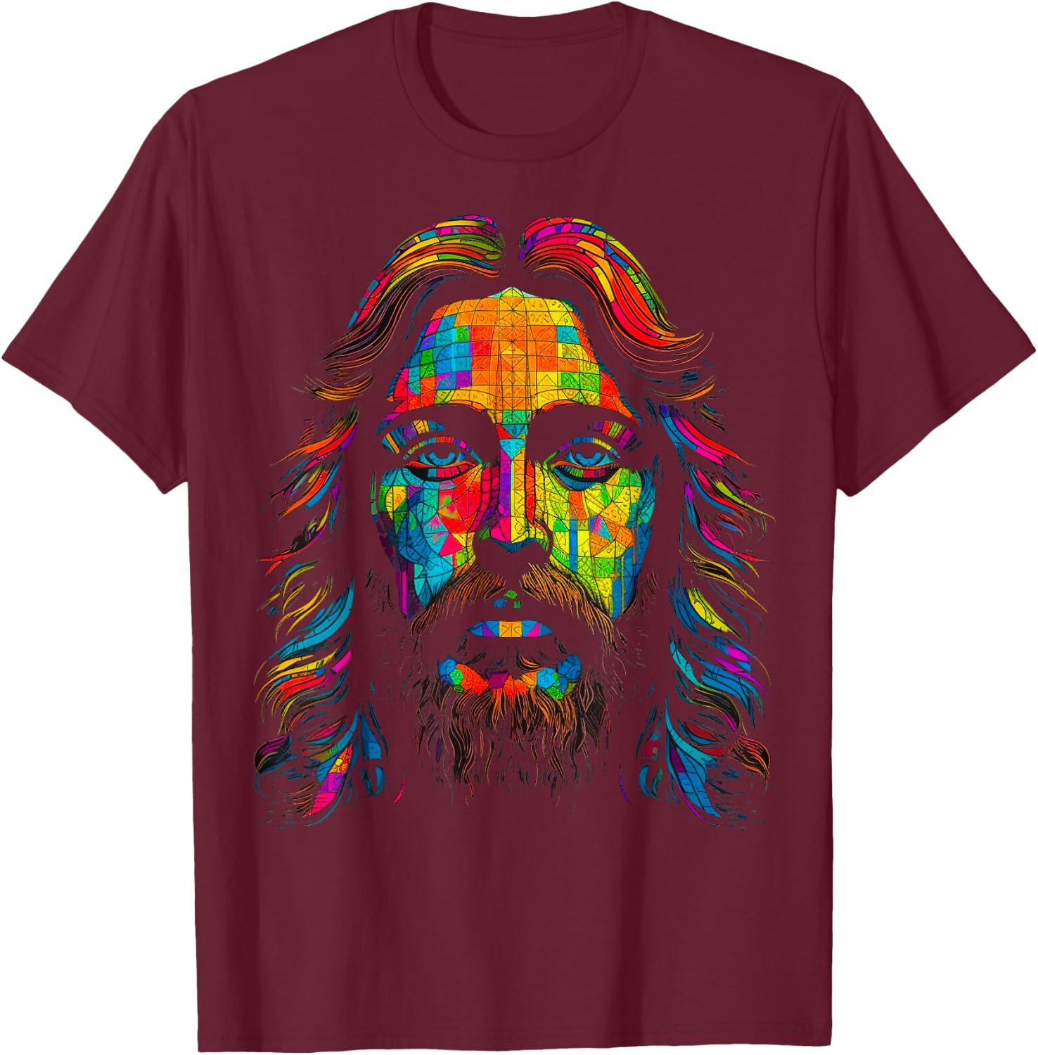 Pop Art Jesus Christ T-Shirt - T-Shirt | Maroon