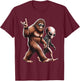 Bigfoot Sasquatch Rock And Roll Dads Funny BigFoot Aliens T-Shirt - T-Shirt | Maroon