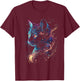 Cat in The Galaxy and Space Kitten Cat Head T-Shirt - T-Shirt | Maroon