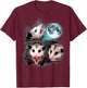 3 Opossum Moon Howling Opossum Head Funny , Women T-Shirt - T-Shirt | Maroon