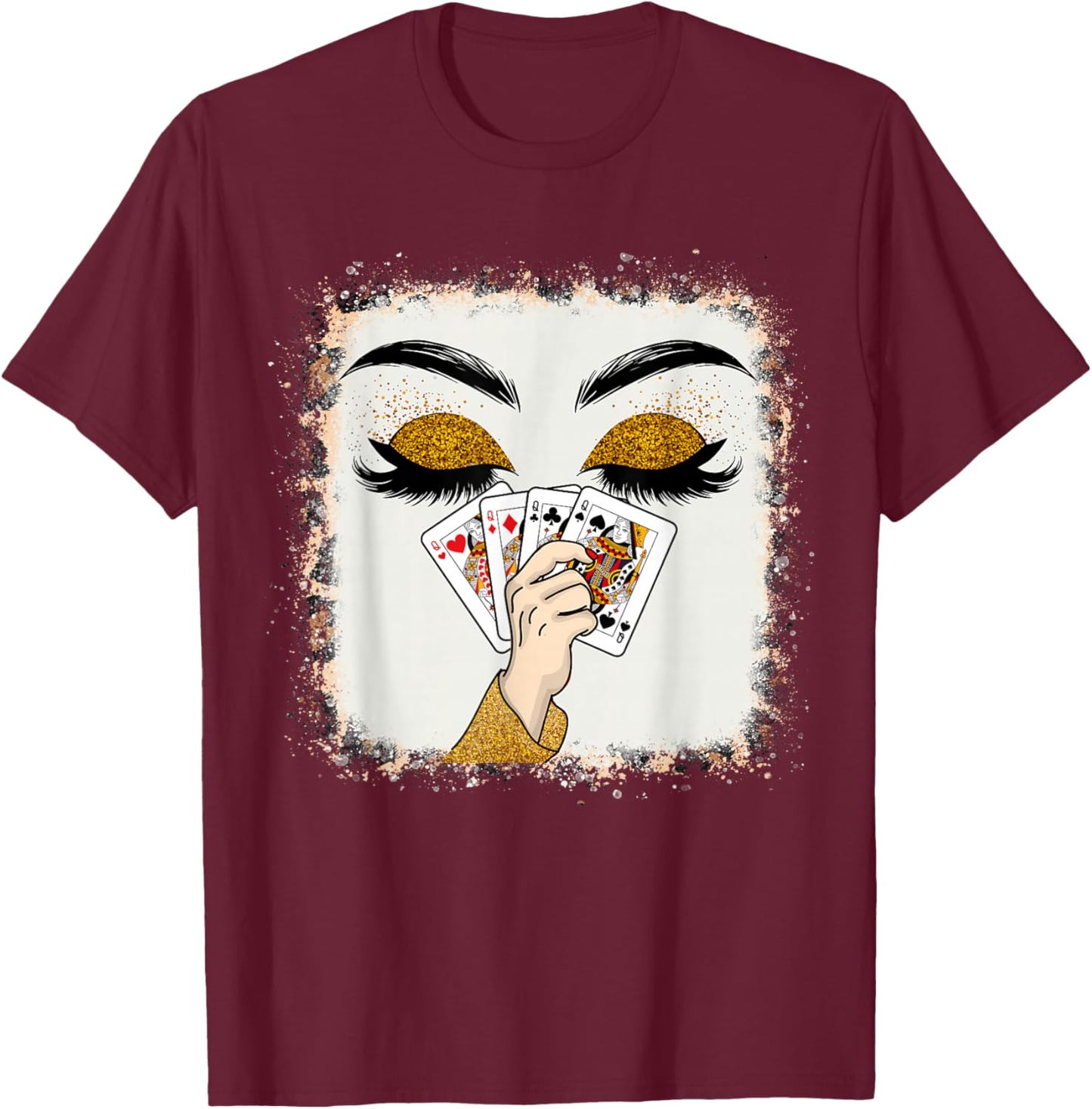 All Queens Playing Her Hand Card Game Casino T-Shirt - T-Shirt | Maroon