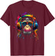 DJ Monkey with sunglasses and headphones funny DJ monkey T-Shirt - T-Shirt | Maroon