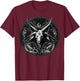 Satanic 666 Devil Occult on black and white Pentagram Goat T-Shirt - T-Shirt | Maroon