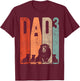 Papa Lion Cubs Father's Day Dad Squared Three Kids Retro T-Shirt - T-Shirt | Maroon