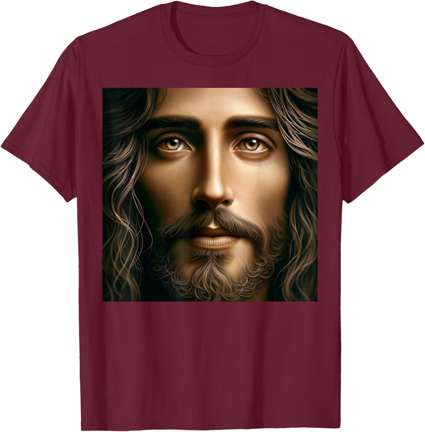 Jesus' Face T-Shirt - T-Shirt | Maroon