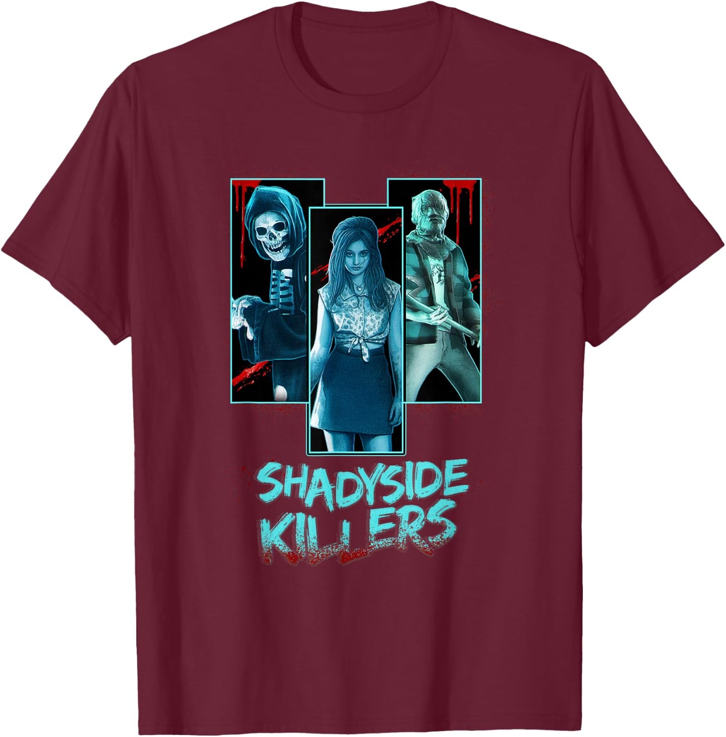 Fear Street Shadyside Killers Panels T-Shirt - T-Shirt | Maroon