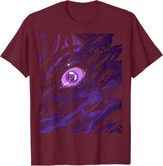 Creepy Japan Japanese Anime Manga Horror Aesthetic Weirdcore T-Shirt - T-Shirt | Maroon