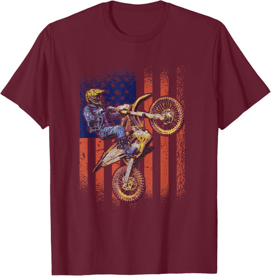 Supercross Dirt Bike Racing T-Shirt - T-Shirt | Maroon