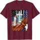 Bald Eagle with Jesus Christ and American Flag Women Kids Men T-Shirt - T-Shirt | Maroon