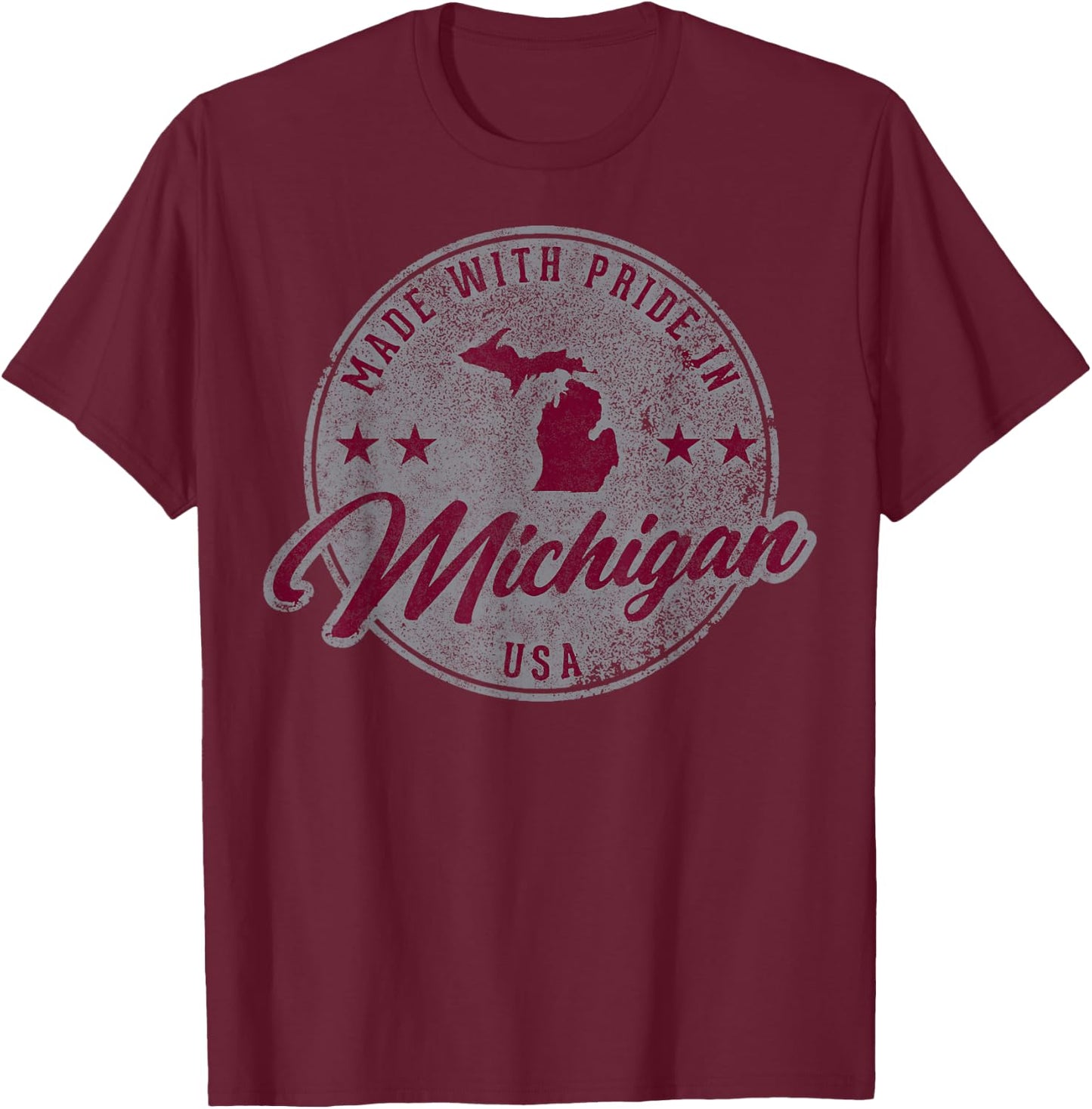 Vintage Great Lakes State Michigan Yooper Family Vacation T-Shirt - T-Shirt | Maroon