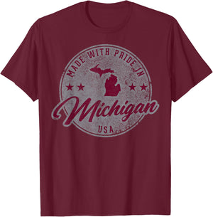 Vintage Great Lakes State Michigan Yooper Family Vacation T-Shirt - T-Shirt | Maroon
