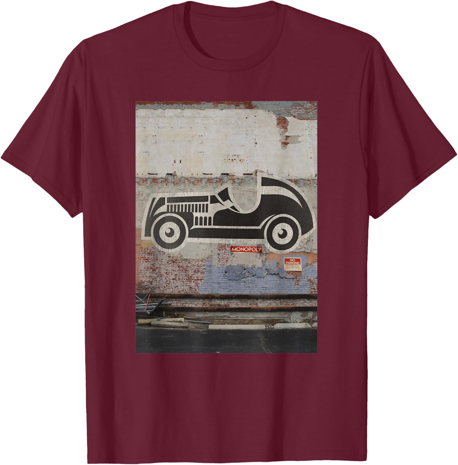 Monopoly Car Street Art Game Piece Poster T-Shirt - T-Shirt | Maroon