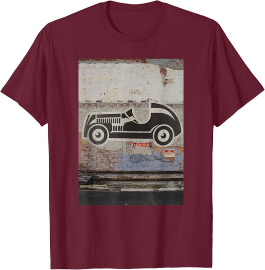 Monopoly Car Street Art Game Piece Poster T-Shirt - T-Shirt | Maroon