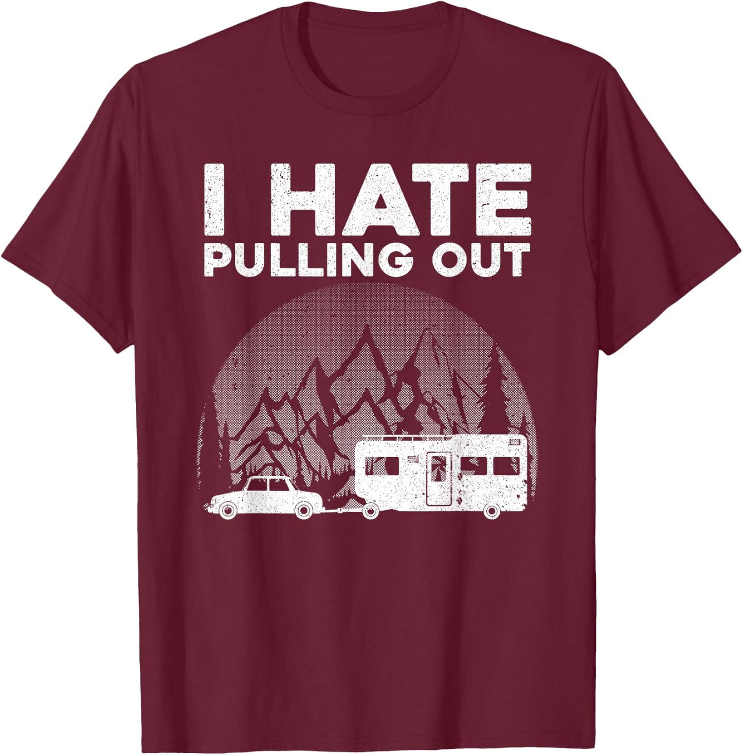 Funny Camping Art Women Kids Camping Trailer Camper T-Shirt - T-Shirt | Maroon
