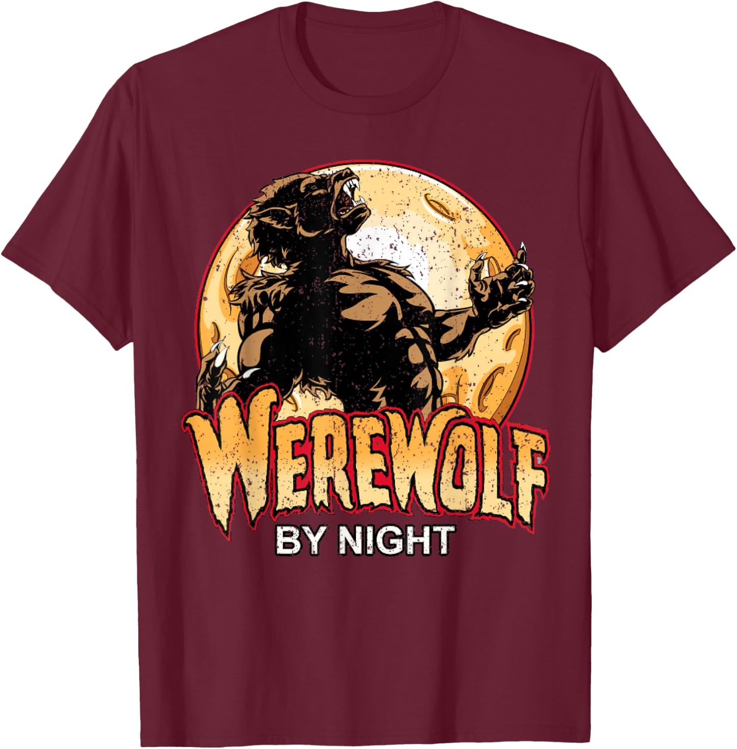 Vintage Werewolf By Night T-Shirt - T-Shirt | Maroon