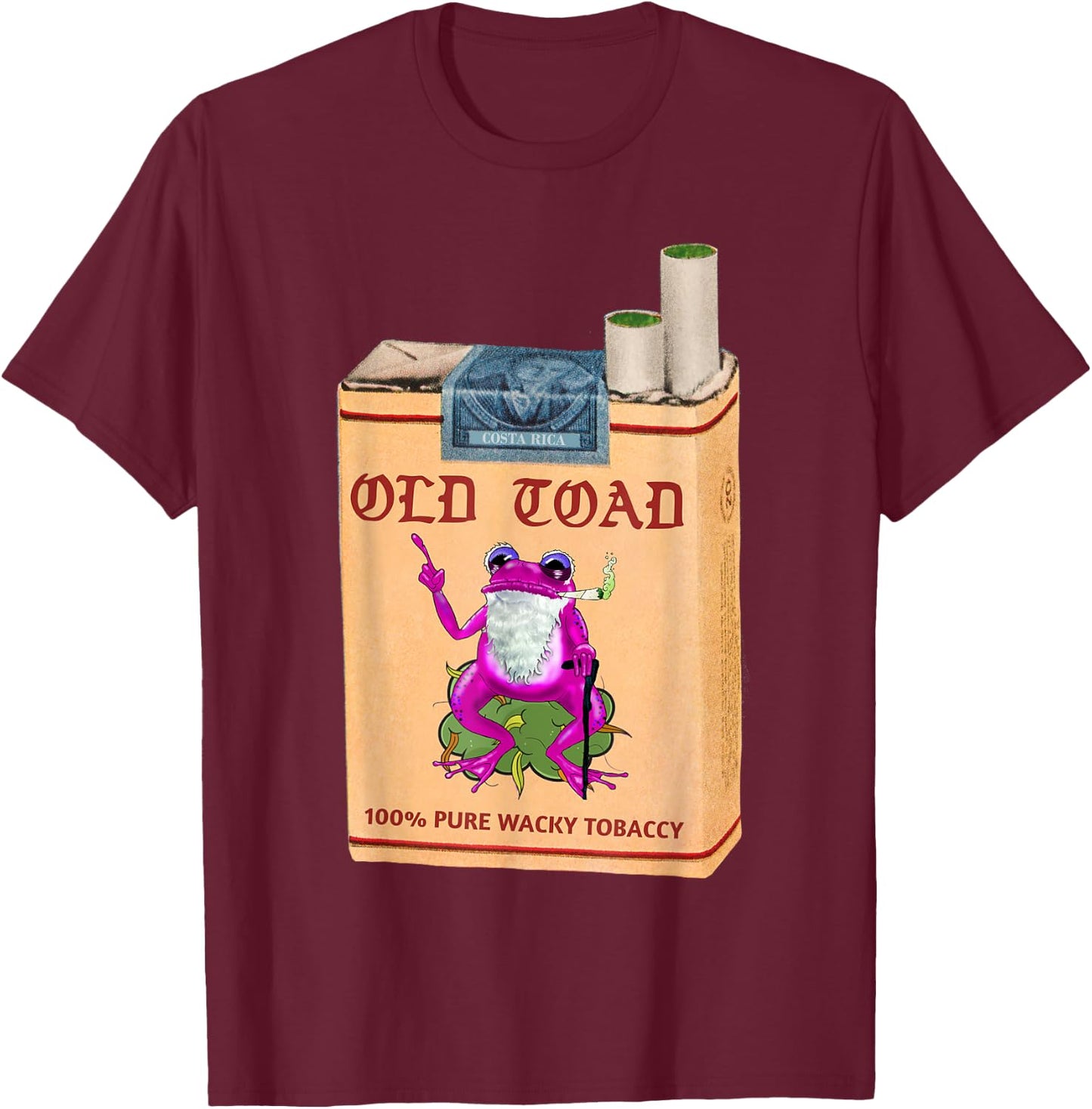Poison Dart Frogs Retro Vintage Cannabis Cigarette Fifties T-Shirt - T-Shirt | Maroon