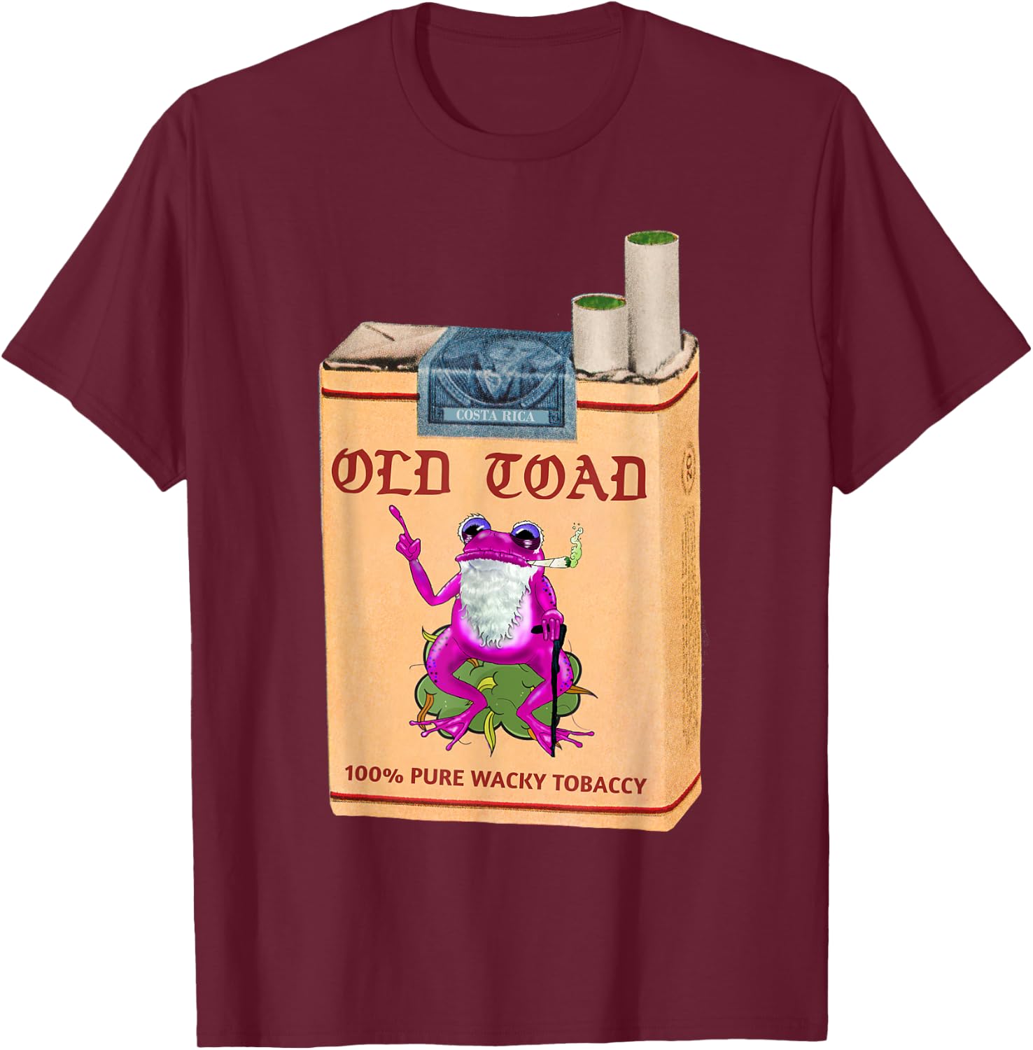 Poison Dart Frogs Retro Vintage Cannabis Cigarette Fifties T-Shirt - T-Shirt | Maroon