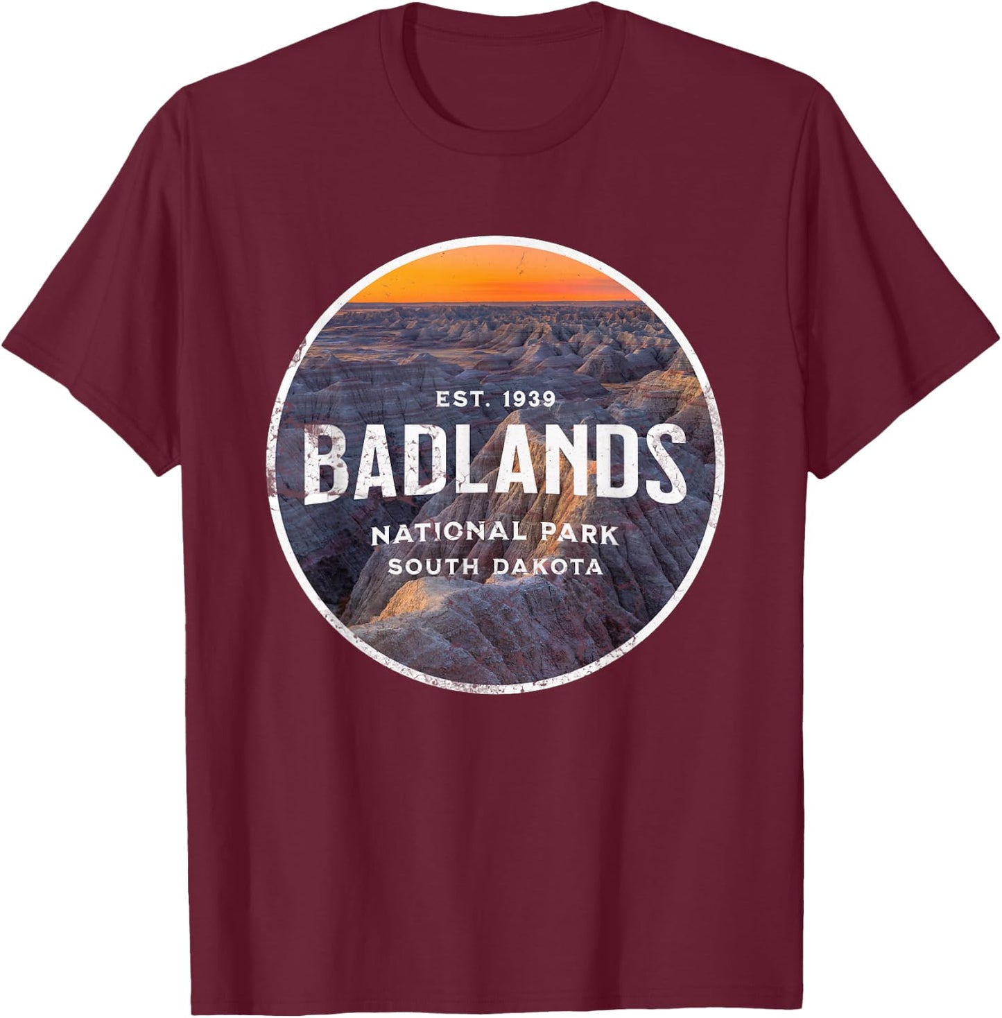 Badlands National Park T-Shirt - T-Shirt | Maroon