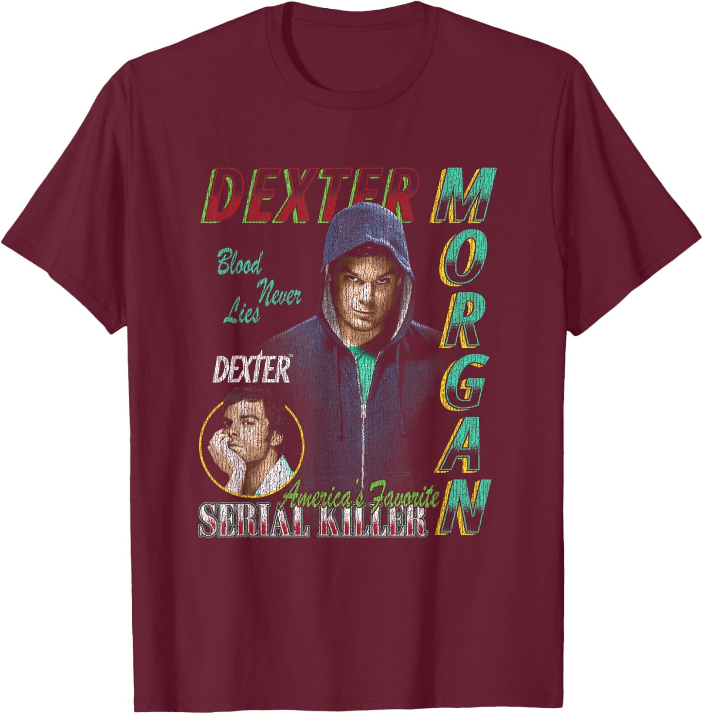 Dexter 90’s Bootleg Dexter Morgan TV Show T-Shirt - T-Shirt | Maroon