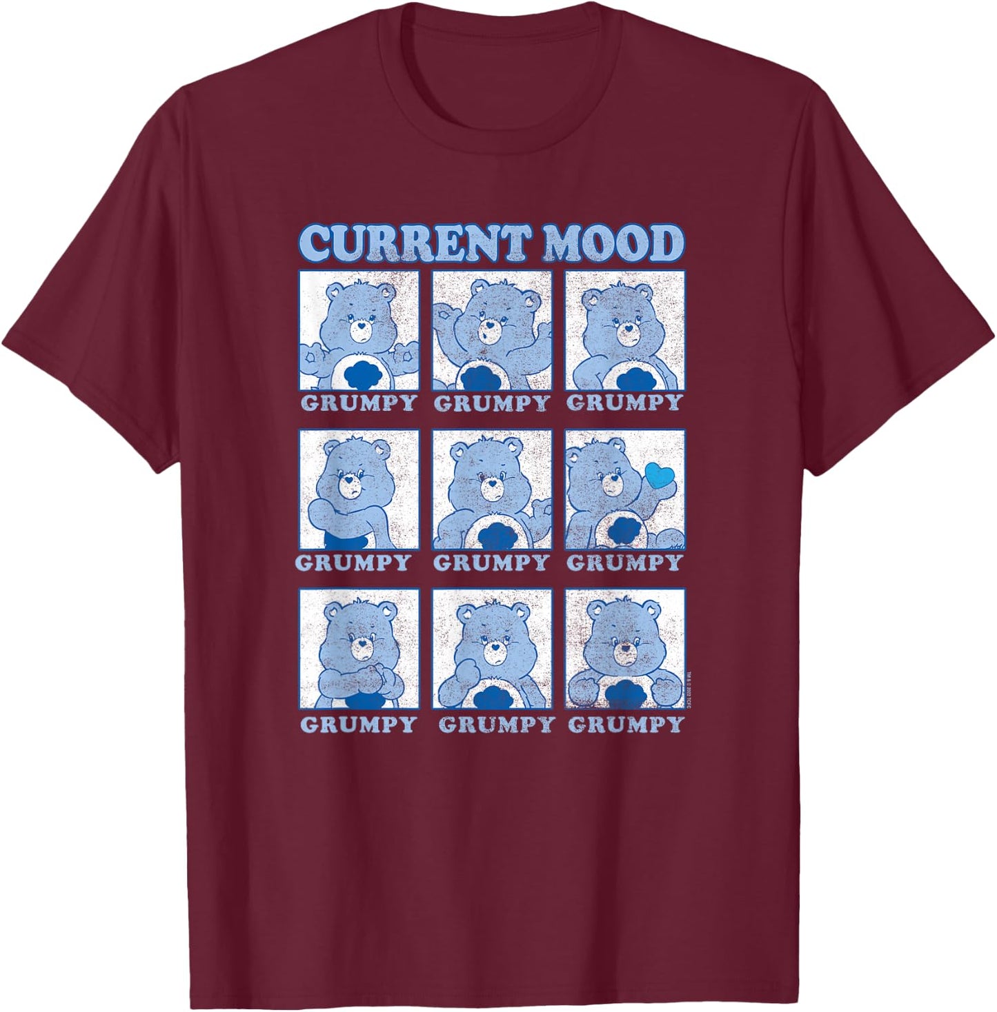 Care Bears Grumpy Bear Current Mood Emotions Box Up T-Shirt - T-Shirt | Maroon