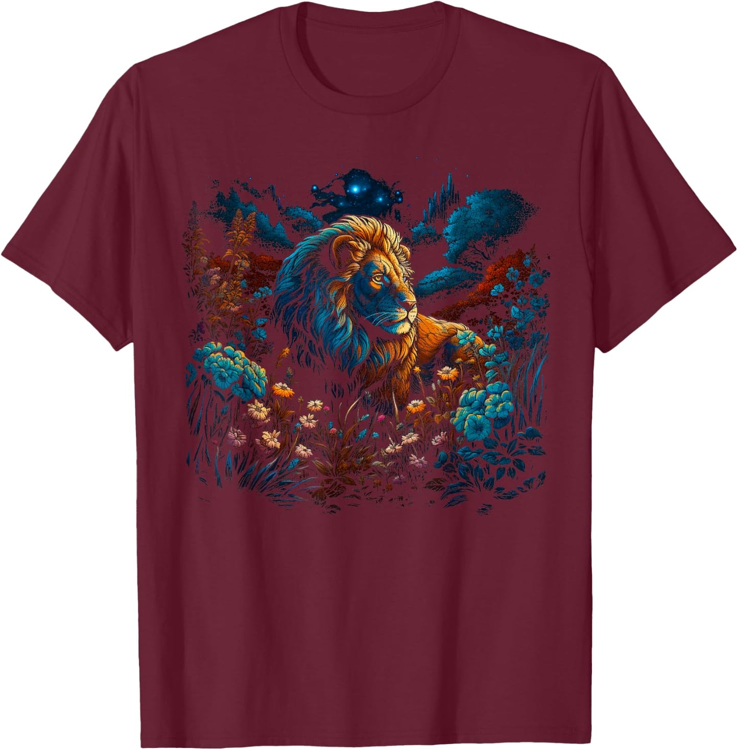Mystical Lion T-Shirt - T-Shirt | Maroon