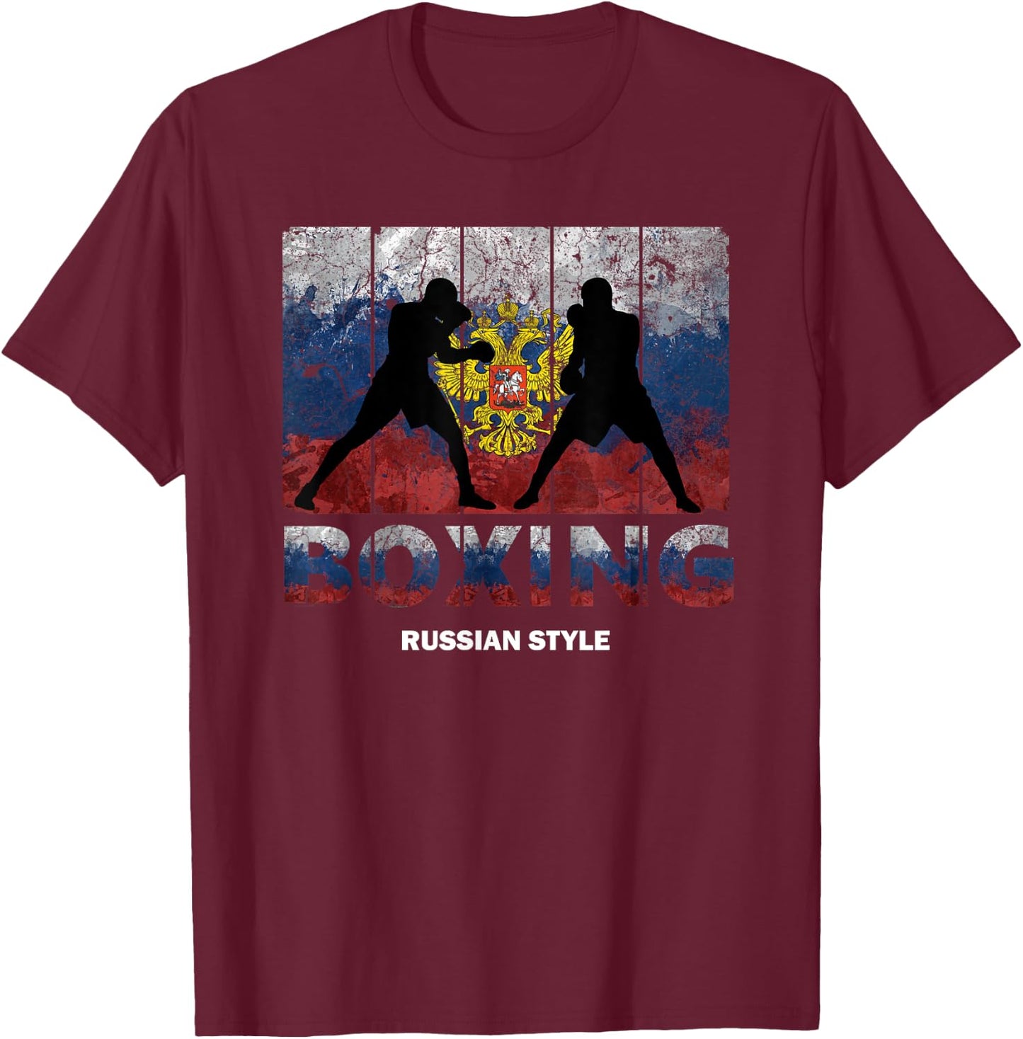 Russian Vintage style boxing Great Boxing Russia T-Shirt - T-Shirt | Maroon