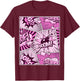 Comic Book Pink Color Graphic T-Shirt - T-Shirt | Maroon