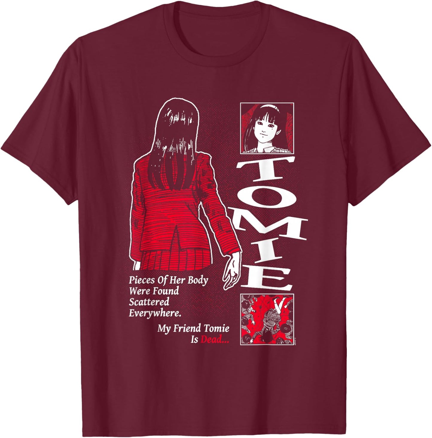 Junji Ito My Friend Tomie T-Shirt - T-Shirt | Maroon