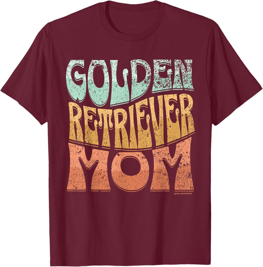 Golden Retriever Mom Vintage Dog Mom Women T-Shirt - T-Shirt | Maroon