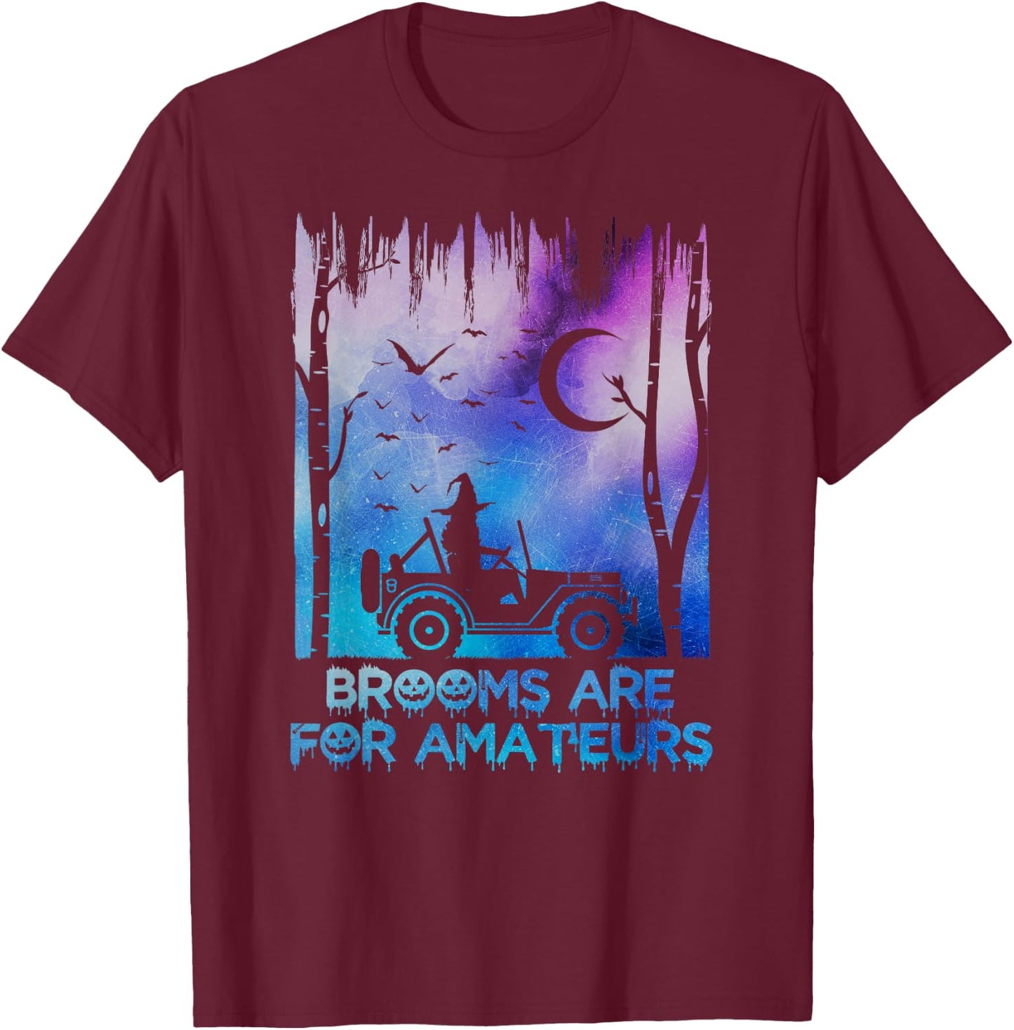 Offroad Witch Halloween Broom I Funny My Broom Broke T-Shirt - T-Shirt | Maroon