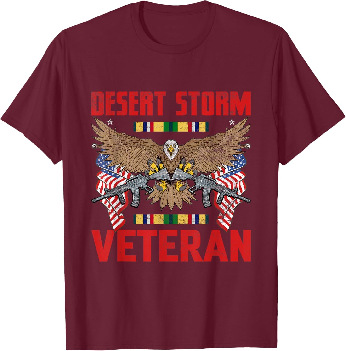 Desert Storm Operation Veteran American T-Shirt - T-Shirt | Maroon