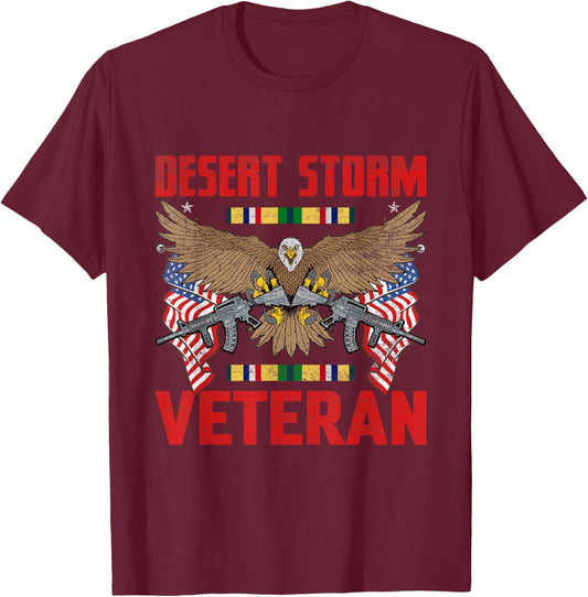 Desert Storm Operation Veteran American T-Shirt - T-Shirt | Maroon