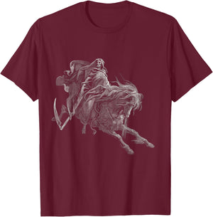 Gustave Dore Death on the Pale Horse T-Shirt - T-Shirt | Maroon