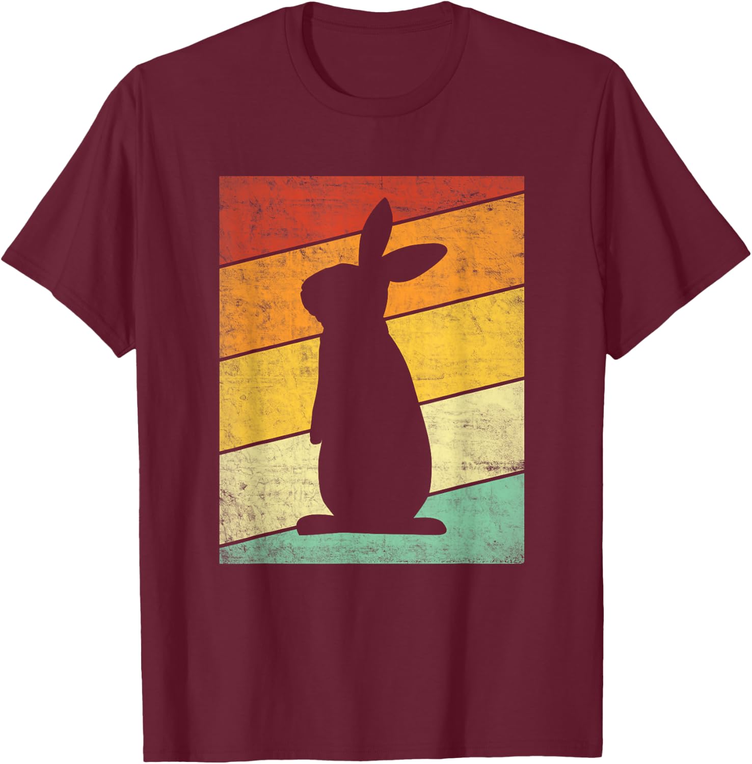 Rabbit Retro Shirt Women Men Vintage 80s Style Bunny Lover T-Shirt - T-Shirt | Maroon