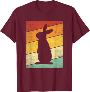 Rabbit Retro Shirt Women Men Vintage 80s Style Bunny Lover T-Shirt - T-Shirt | Maroon