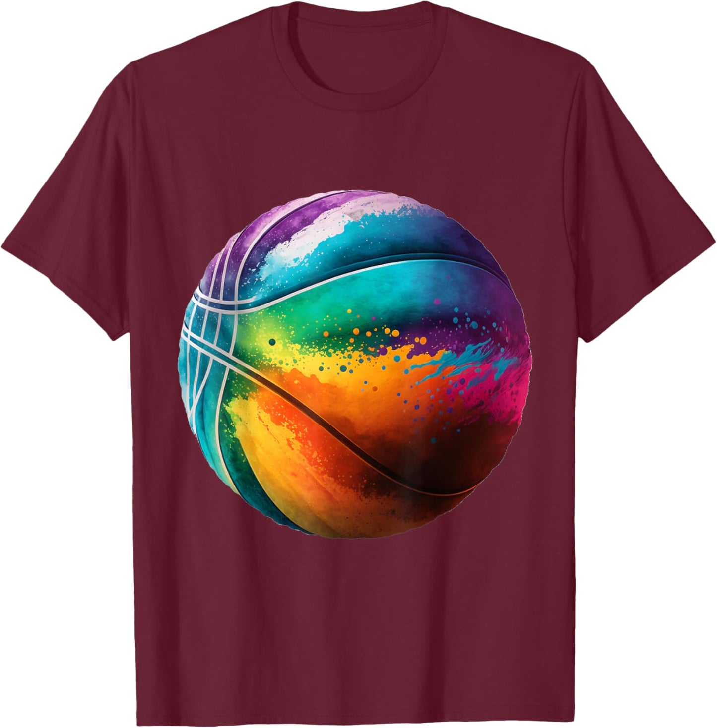 Basketball stuff attire tie dye for a teen girl boys player T-Shirt - T-Shirt | Maroon